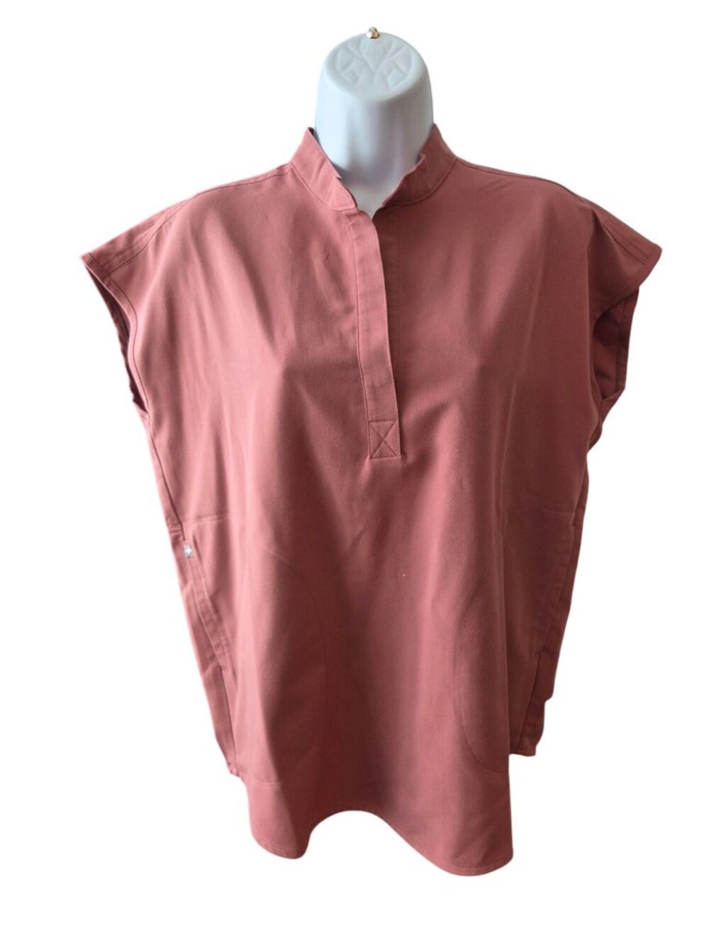 FIGS Rafaela Scrub Top Womens XS Mauve Dusty Rose Oversized Medcore Nurse